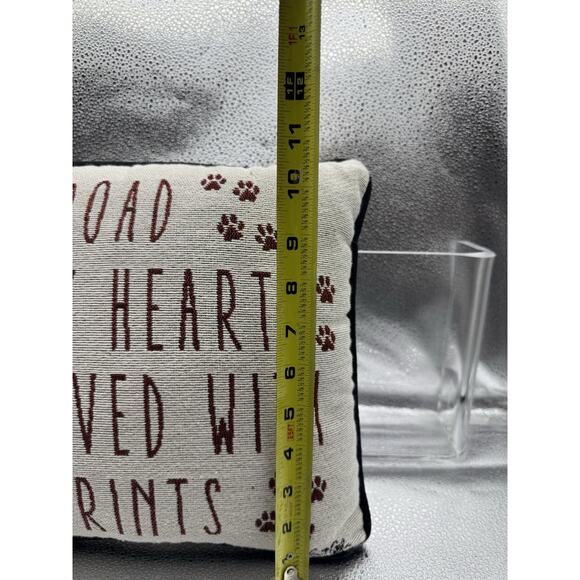 The Manual WoodWorkers & Weavers Double Side Dog Heart Embroidered Pillow 12x12” - Picture 3 of 8